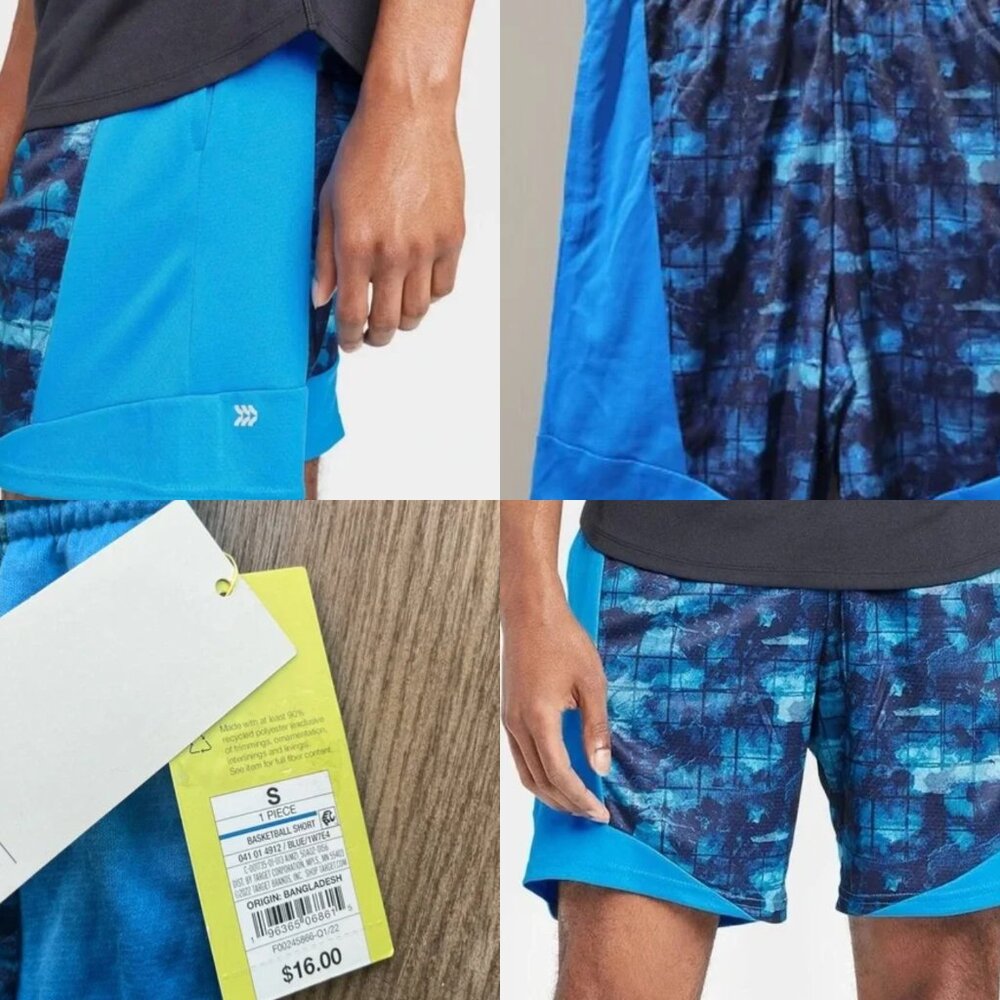 All in Motion Blue Patterned Kids Shorts